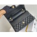 Chanel Classic Flap bag Medium 25 Black Gold Hardware Lambskin Hass Factory leather 25x16x7cm