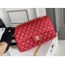 Chanel Classic Flap bag Medium 25 Red Gold Hardware Lambskin Hass Factory leather 25x16x7cm