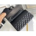 Chanel Classic Flap bag Medium 25 So Black All Black Lambskin Hass Factory leather 25x16x7cm