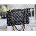 Chanel Classic Flap bag Jumbo 30 Black Gold Hardware Lambskin Hass Factory leather 20x30x10cm