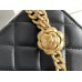 Chanel WOC Black Gold Hardware Camellia Clasp Lambskin Hass Factory leather 12x19x3.5cm