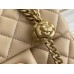 Chanel Classic Flap bag Mini 17 Apricot Gold Hardware Camellia Clasp Lambskin Hass Factory leather 14x17x8cm