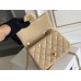 Chanel Classic Flap bag Mini 17 Apricot Gold Hardware Camellia Clasp Lambskin Hass Factory leather 14x17x8cm