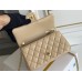 Chanel Classic Flap bag Mini 20 Apricot Gold Hardware Camellia Clasp Lambskin Hass Factory leather 13x20x6cm