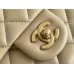 Chanel Classic Flap bag Small 23 Apricot Gold Hardware Camellia Clasp Lambskin Hass Factory leather 15x23x6cm