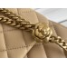 Chanel Classic Flap bag Small 23 Apricot Gold Hardware Camellia Clasp Lambskin Hass Factory leather 15x23x6cm