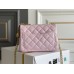 Chanel Classic Flap bag Mini 17 Pink Gold Hardware Camellia Clasp Lambskin Hass Factory leather 14x17x8cm