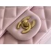 Chanel Classic Flap bag Mini 20 Pink Gold Hardware Camellia Clasp Lambskin Hass Factory leather 13x20x6cm