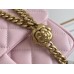 Chanel Classic Flap bag Mini 20 Pink Gold Hardware Camellia Clasp Lambskin Hass Factory leather 13x20x6cm