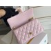 Chanel Classic Flap bag Mini 20 Pink Gold Hardware Camellia Clasp Lambskin Hass Factory leather 13x20x6cm