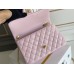 Chanel Classic Flap bag Small 23 Pink Gold Hardware Camellia Clasp Lambskin Hass Factory leather 15x23x6cm