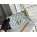 Chanel Classic Flap bag Mini 20 Light Blue Gold Hardware Camellia Clasp Lambskin Hass Factory leather 13x20x6cm