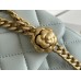 Chanel Classic Flap bag Mini 20 Light Blue Gold Hardware Camellia Clasp Lambskin Hass Factory leather 13x20x6cm