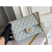 Chanel Classic Flap bag Small 23 Light Blue Gold Hardware Camellia Clasp Lambskin Hass Factory leather 15x23x6cm