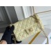 Chanel Classic Flap bag Mini 20 Light Yellow Gold Hardware Camellia Clasp Lambskin Hass Factory leather 13x20x6cm