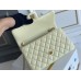 Chanel Classic Flap bag Small 23 Light Yellow Gold Hardware Camellia Clasp Lambskin Hass Factory leather 15x23x6cm