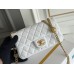 Chanel Classic Flap bag Mini 20 White Gold Hardware Camellia Clasp Lambskin Hass Factory leather 13x20x6cm