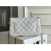 Chanel Classic Flap bag Mini 20 White Gold Hardware Camellia Clasp Lambskin Hass Factory leather 13x20x6cm