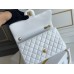 Chanel Classic Flap bag Small 23 White Gold Hardware Camellia Clasp Lambskin Hass Factory leather 15x23x6cm