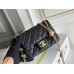 Chanel Classic Flap bag Mini 17 Black Gold Hardware Camellia Clasp Lambskin Hass Factory leather 14x17x8cm