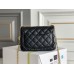 Chanel Classic Flap bag Mini 17 Black Gold Hardware Camellia Clasp Lambskin Hass Factory leather 14x17x8cm