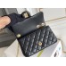 Chanel Classic Flap bag Mini 20 Black Gold Hardware Camellia Clasp Lambskin Hass Factory leather 13x20x6cm