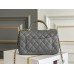 Chanel 22B Classic Flap bag Mini 20 with Handle Gray Gold Hardware Lambskin Hass Factory leather 12x20x6cm