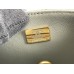 Chanel 22B Classic Flap bag Mini 20 with Handle Gray Gold Hardware Lambskin Hass Factory leather 12x20x6cm