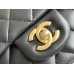 Chanel 22B Classic Flap bag Mini 20 with Handle Black Gold Hardware Lambskin Hass Factory leather 12x20x6cm