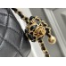 Chanel 22S Classic Flap bag Woven Gold Ball Black Gold Hardware Mini 20 Lambskin Hass Factory leather 13x20x7cm