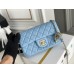 Chanel 22S Classic Flap bag Woven Gold Ball Blue Gold Hardware Mini 20 Lambskin Hass Factory leather 13x20x7cm