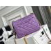 Chanel 22S Classic Flap bag Woven Gold Ball Purple Gold Hardware Mini 17 Lambskin Hass Factory leather 13x17x7cm