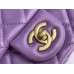 Chanel 22S Classic Flap bag Woven Gold Ball Purple Gold Hardware Mini 17 Lambskin Hass Factory leather 13x17x7cm