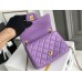 Chanel 22S Classic Flap bag Woven Gold Ball Purple Gold Hardware Mini 17 Lambskin Hass Factory leather 13x17x7cm