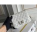 Chanel 23C Classic Flap bag Mini 18 Black and White Checkered Gold Ball White Champagne Gold Hardware Lambskin Hass Factory leather 13x18x7cm