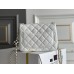 Chanel 23C Classic Flap bag Mini 18 Black and White Checkered Gold Ball White Champagne Gold Hardware Lambskin Hass Factory leather 13x18x7cm