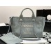 Chanel Beach Bag Light Blue Silver Hardware 38x32x18cm