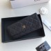 Chanel Classic Wallet Long Flat Cover 19cm Black Gold Hardware Caviar Leather Hass Factory leather 11x19x3cm