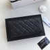 Chanel Classic Wallet Long Flat Cover 19cm Black Silver Hardware Caviar Leather Hass Factory leather 11x19x3cm