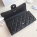 Chanel Classic Wallet Long Curved Cover 19cm Black Silver Hardware Caviar Leather Hass Factory leather 11x19x3cm