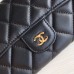 Chanel Classic Wallet Long Curved Cover 19cm Black Gold Hardware Lambskin Hass Factory leather 11x19x3cm