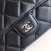 Chanel Classic Wallet Long Curved Cover 19cm Black Silver Hardware Lambskin Hass Factory leather 11x19x3cm