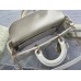 Lady Dior Dioramour Bag, paint leather Medium 26, White with Gold Hardware, Size: 26x6x14cm