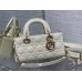 Lady Dior Dioramour Bag, paint leather, Small 22, White with Gold Hardware, Size: 22x6x12cm