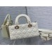 Lady Dior Dioramour Bag, paint leather, Small 22, White with Gold Hardware, Size: 22x6x12cm