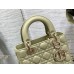 Lady Dior Bag, Grey-Green Lambskin, Champagne Gold Hardware, Small   Four Blocks   20, Size: 20cm