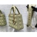 Lady Dior Bag, Grey-Green Lambskin, Champagne Gold Hardware, Small   Four Blocks   20, Size: 20cm