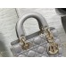 Lady Dior Bag, Grey Lambskin, Champagne Gold Hardware, Small   Four Blocks   20, Size: 20cm