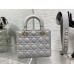 Lady Dior Bag, Grey Lambskin, Champagne Gold Hardware, Small   Four Blocks   20, Size: 20cm