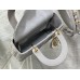 Lady Dior Bag, Grey Lambskin, Champagne Gold Hardware, Small   Four Blocks   20, Size: 20cm